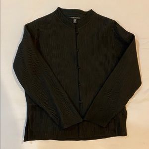 NWOT Black Silk Button Jacket Size S